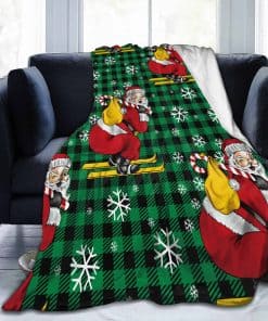 Manta Navideña de Santa Claus Esquiador THOEWONG Christmas