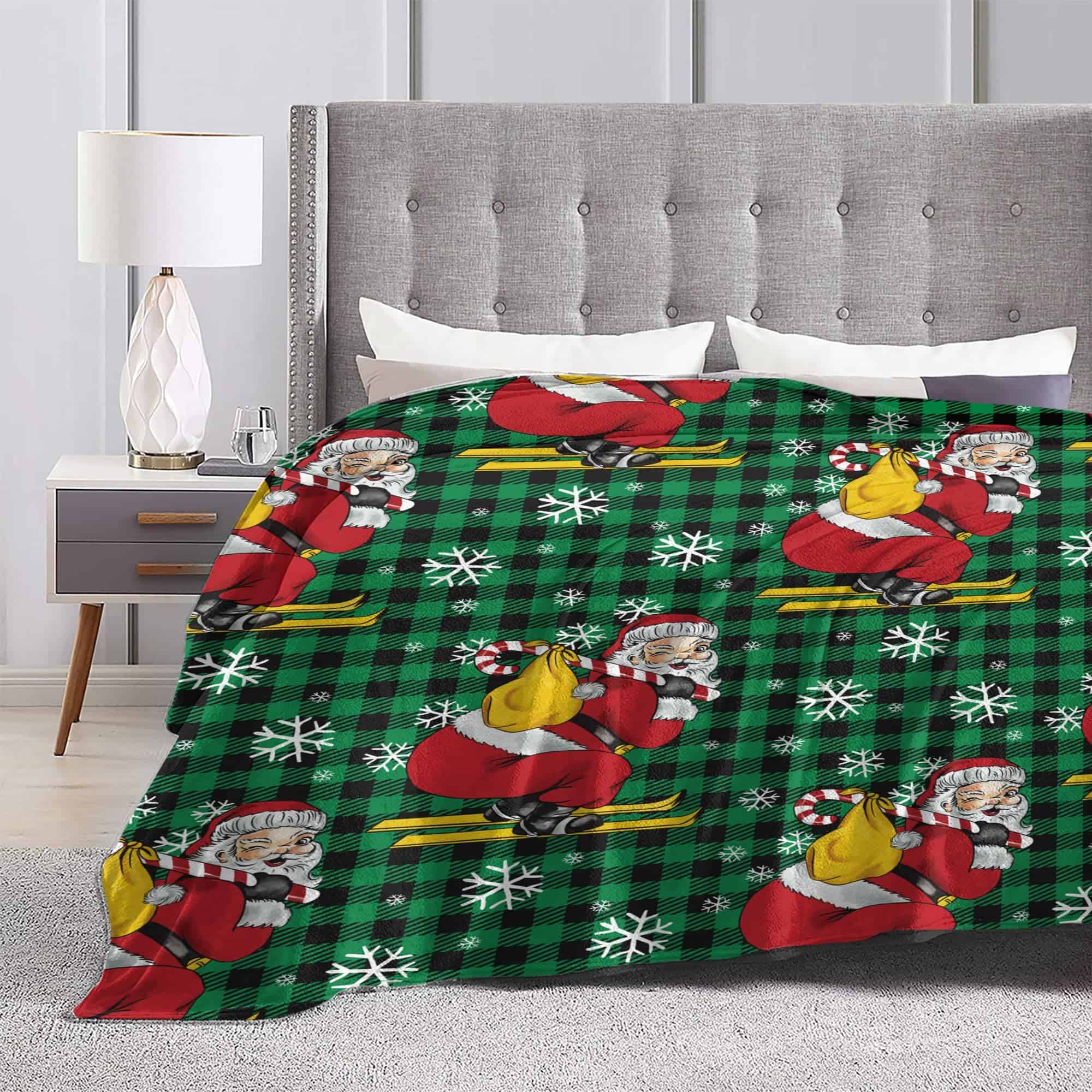 Manta Navideña de Santa Claus Esquiador THOEWONG Christmas - Imagen 6