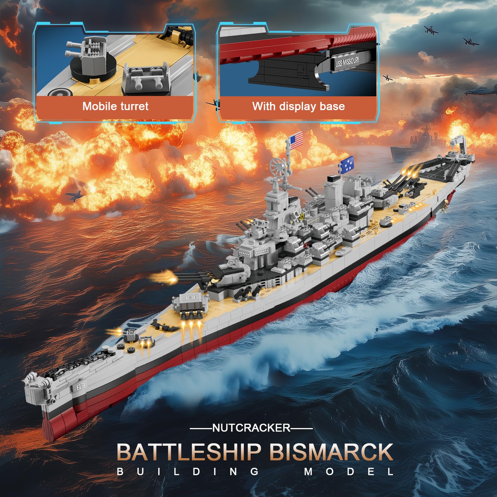 Set de Construcción de la Batalla Naval Bismarck NUTCRACKER - Imagen 4