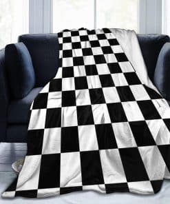 Manta a Cuadros de Franela Suave y Acogedora con Estampado