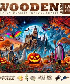 Rompecabezas de Halloween de Madera 1000 Piezas - Noche de