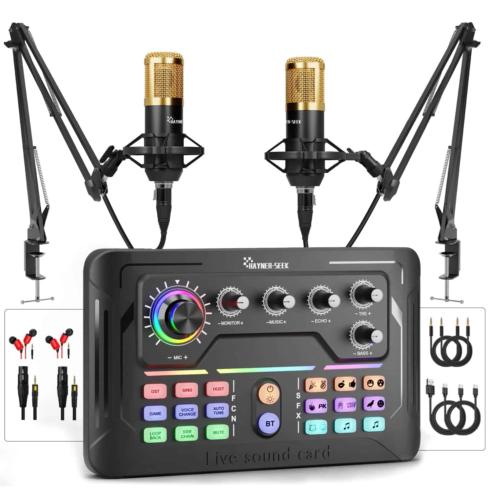 Paquete de Equipo de Podcast para 2, Interfaz -Paquete para