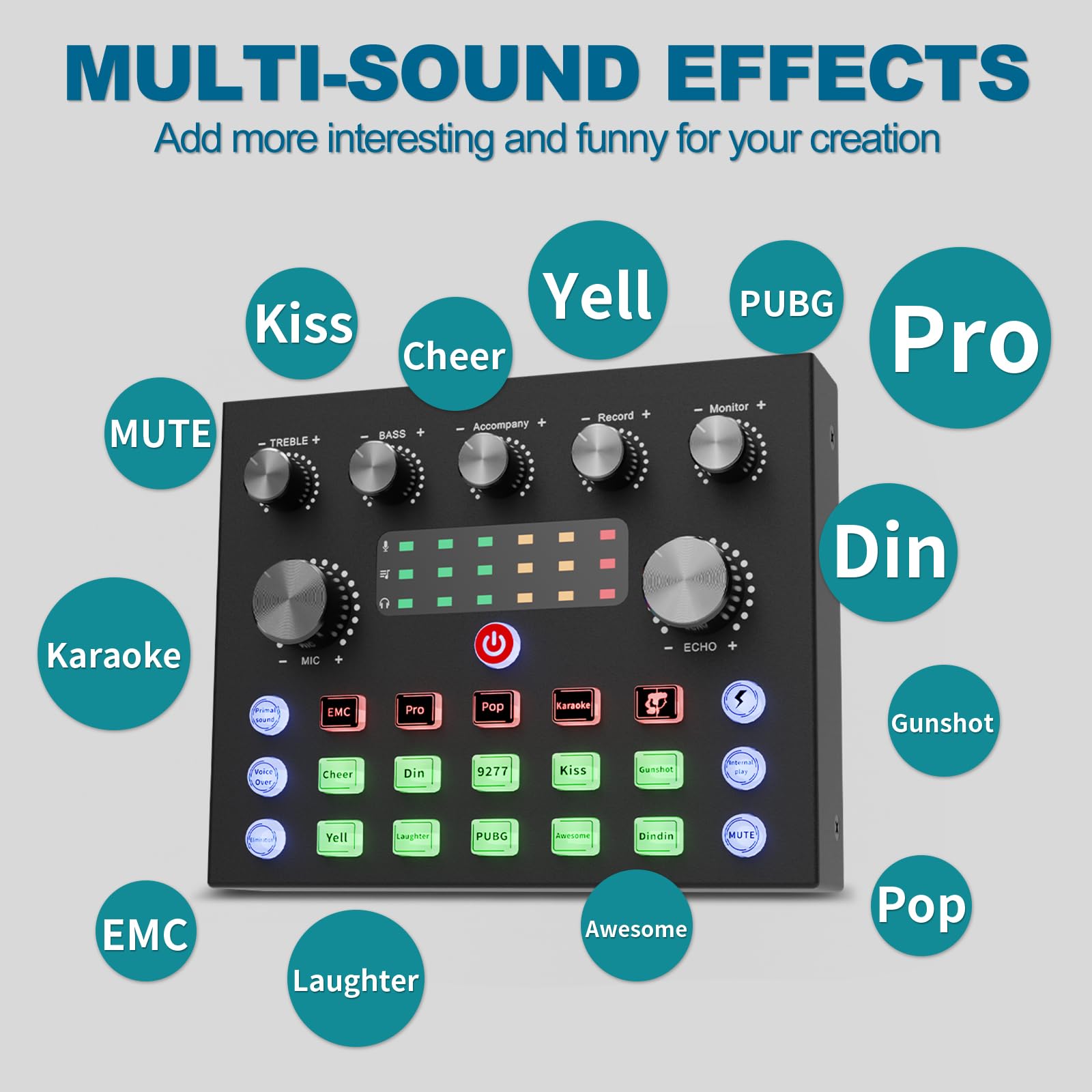 Equipo de Podcast, Mezclador de Audio con Cambiador de Voz - Imagen 4