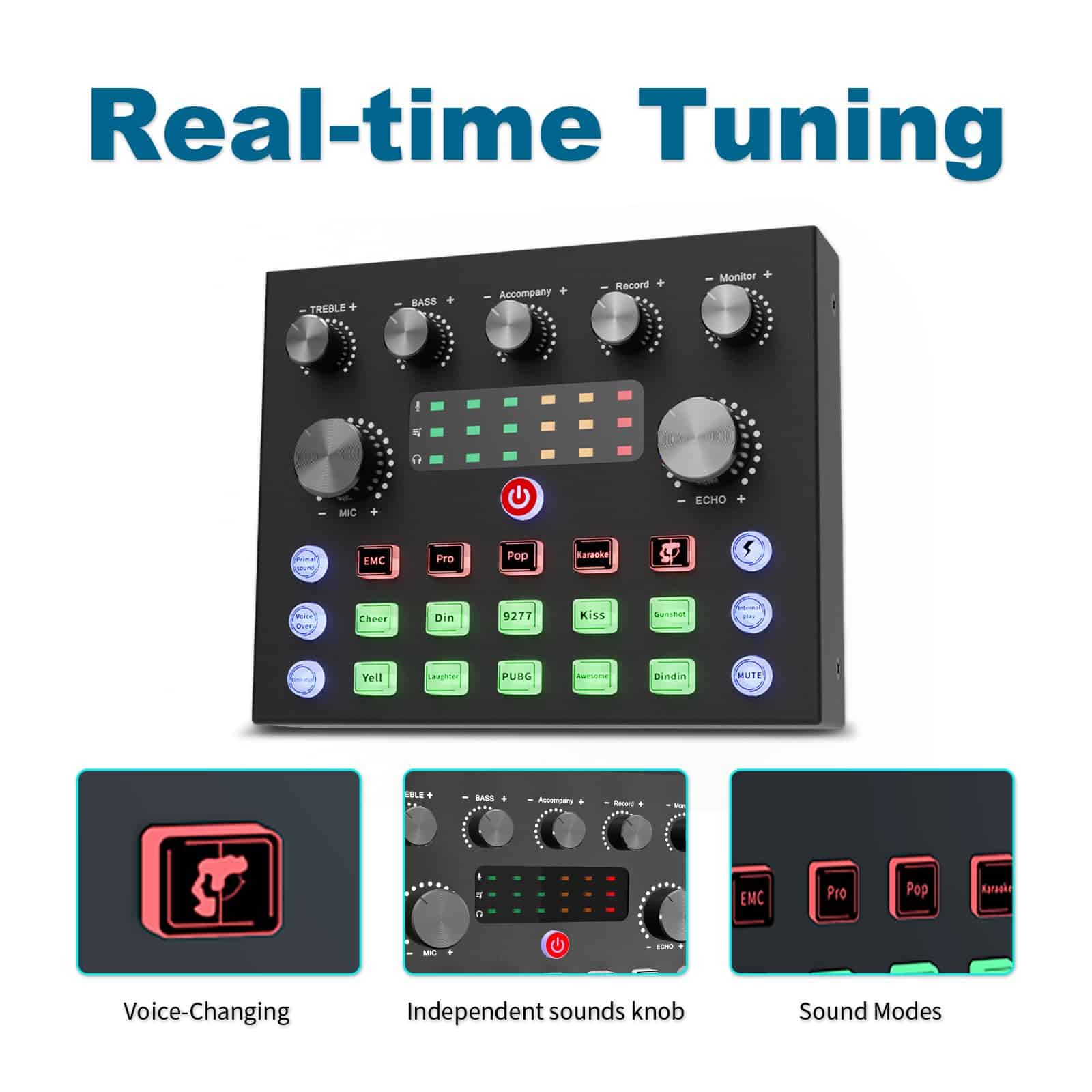 Equipo de Podcast, Mezclador de Audio con Cambiador de Voz - Imagen 7