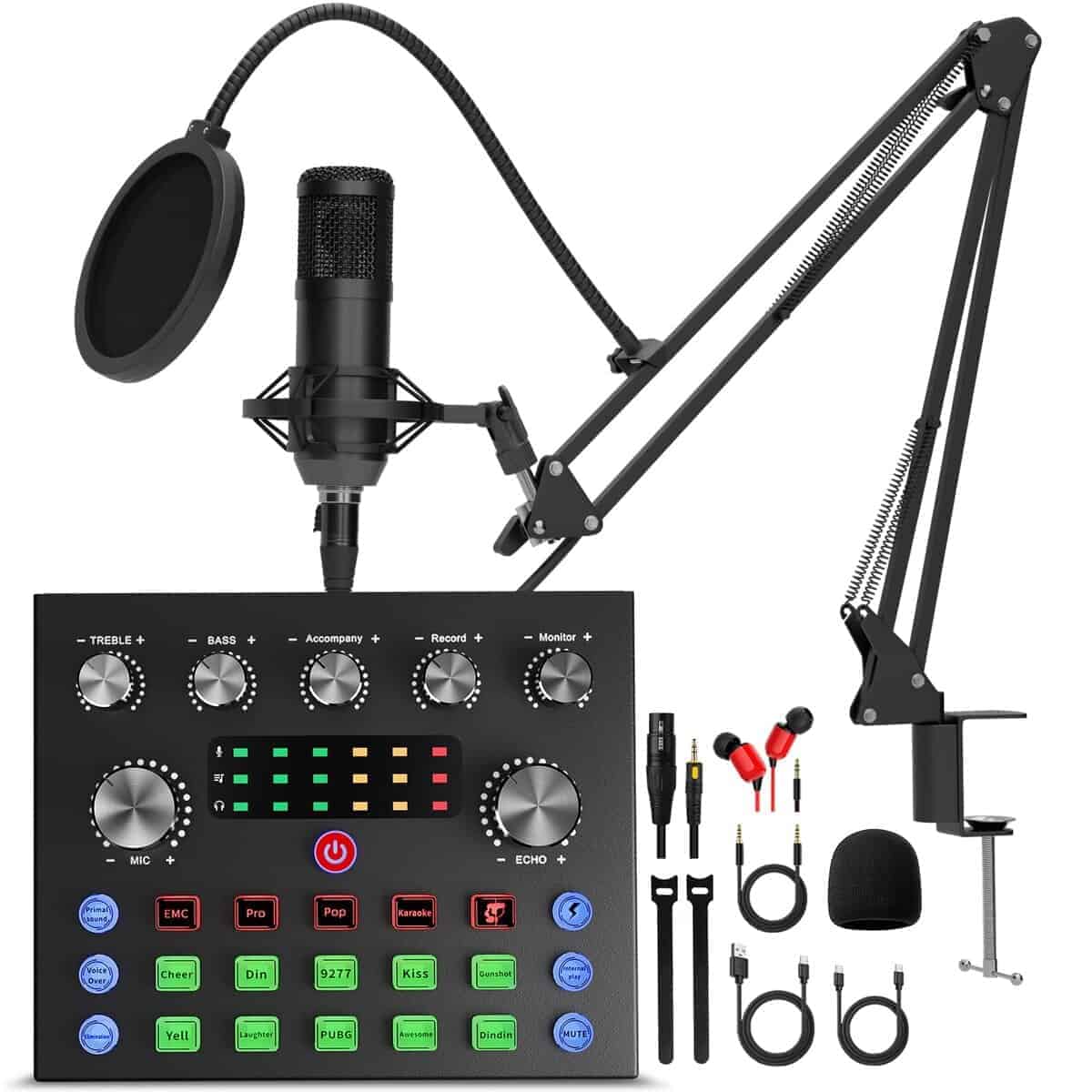 Equipo de Podcast, Mezclador de Audio con Cambiador de Voz