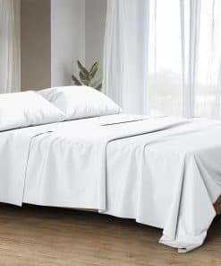 Juego de sábanas 100% algodón egipcio -Blanco