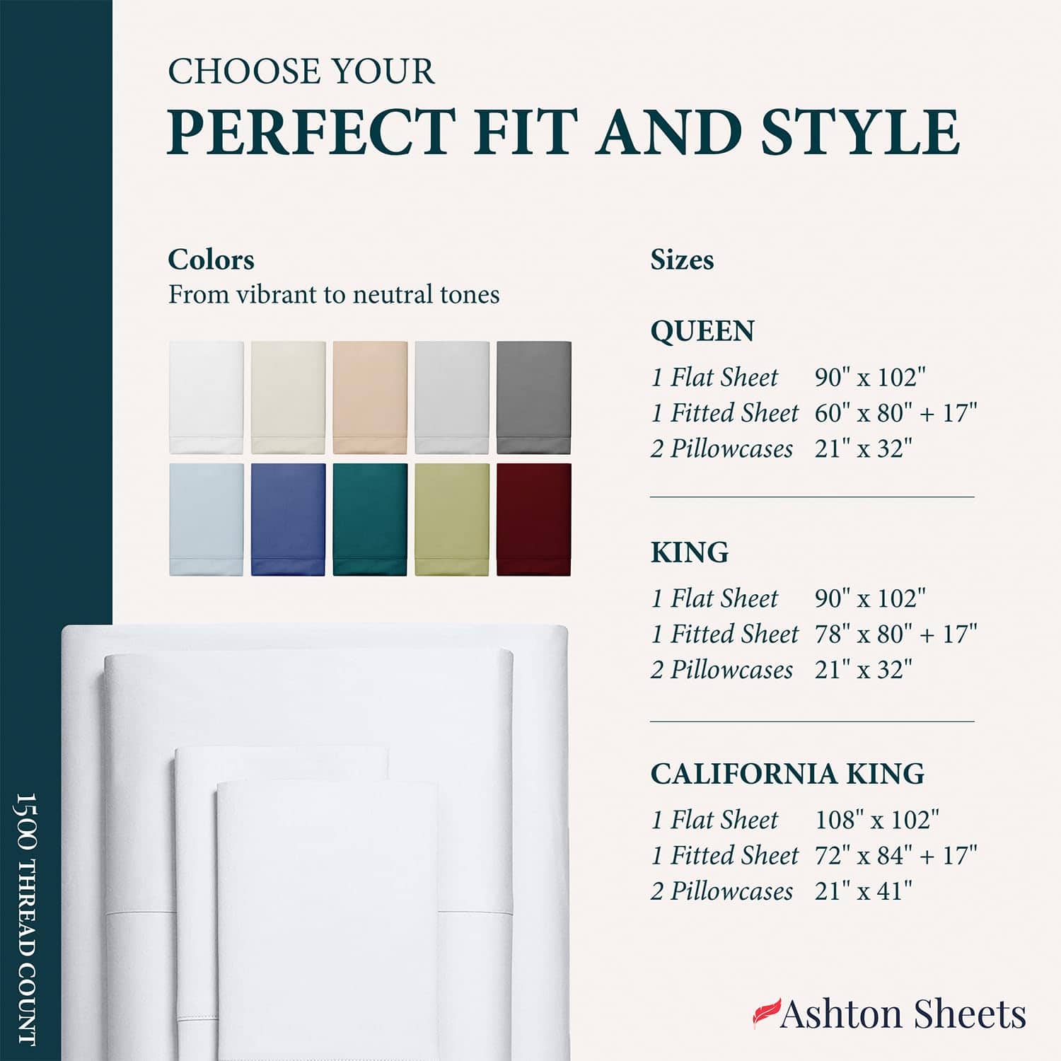 Juego de sábanas 100% algodón egipcio -Blanco - Imagen 9