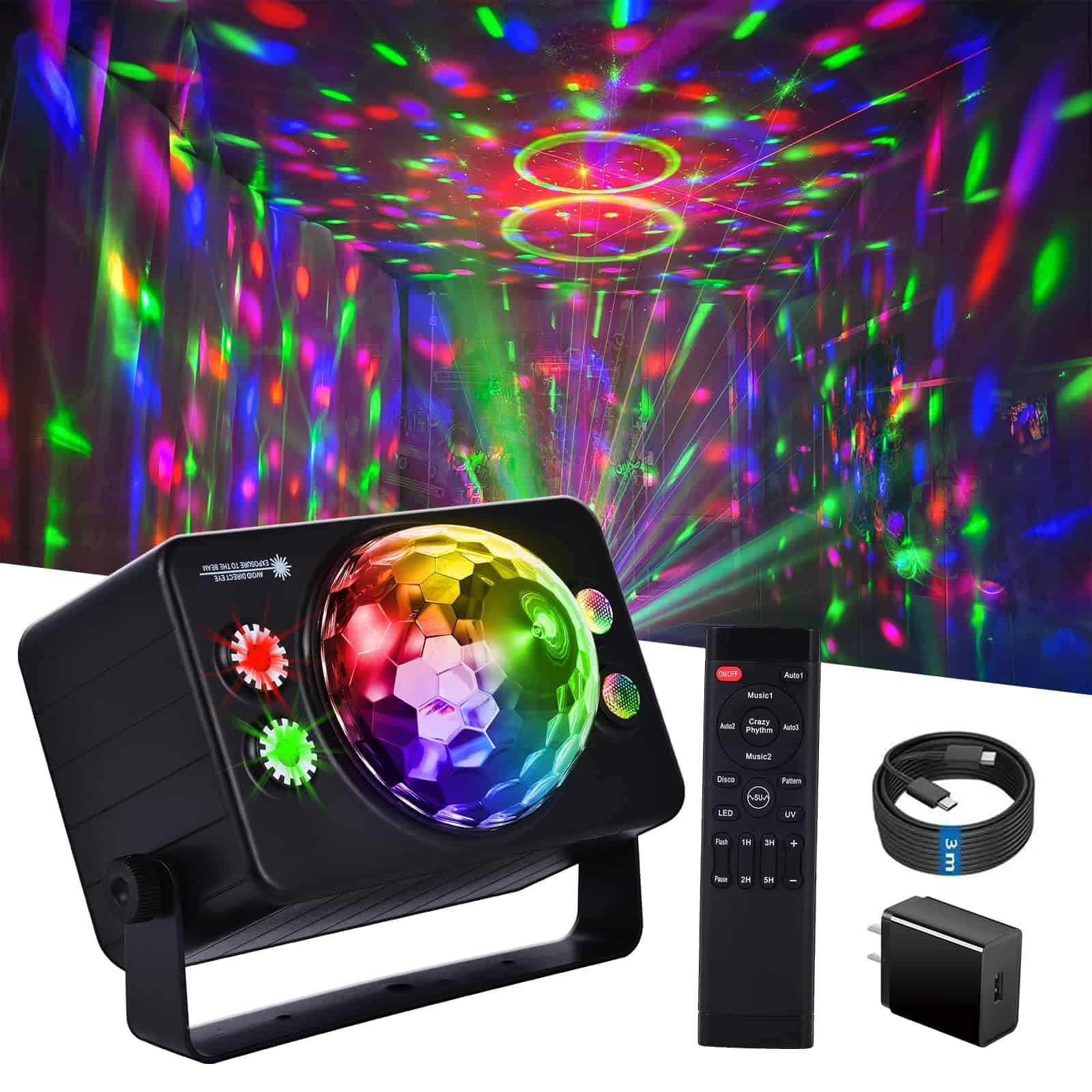 Luces de fiesta de discoteca Yinpkteo, luces LED 6 colores