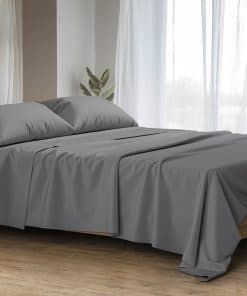 Juego de sábanas de algodón egipcio Ashton -Gris Oscuro