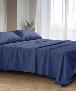 Juego de sábanas 100% algodón egipcio -Azul Marino