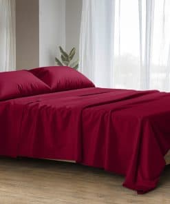 Juego de Sábanas 100% Algodón Egipcio -Burdeos