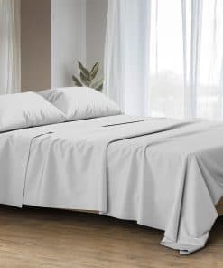 Juego de Sábanas 100% Algodón Egipcio -Gris Claro