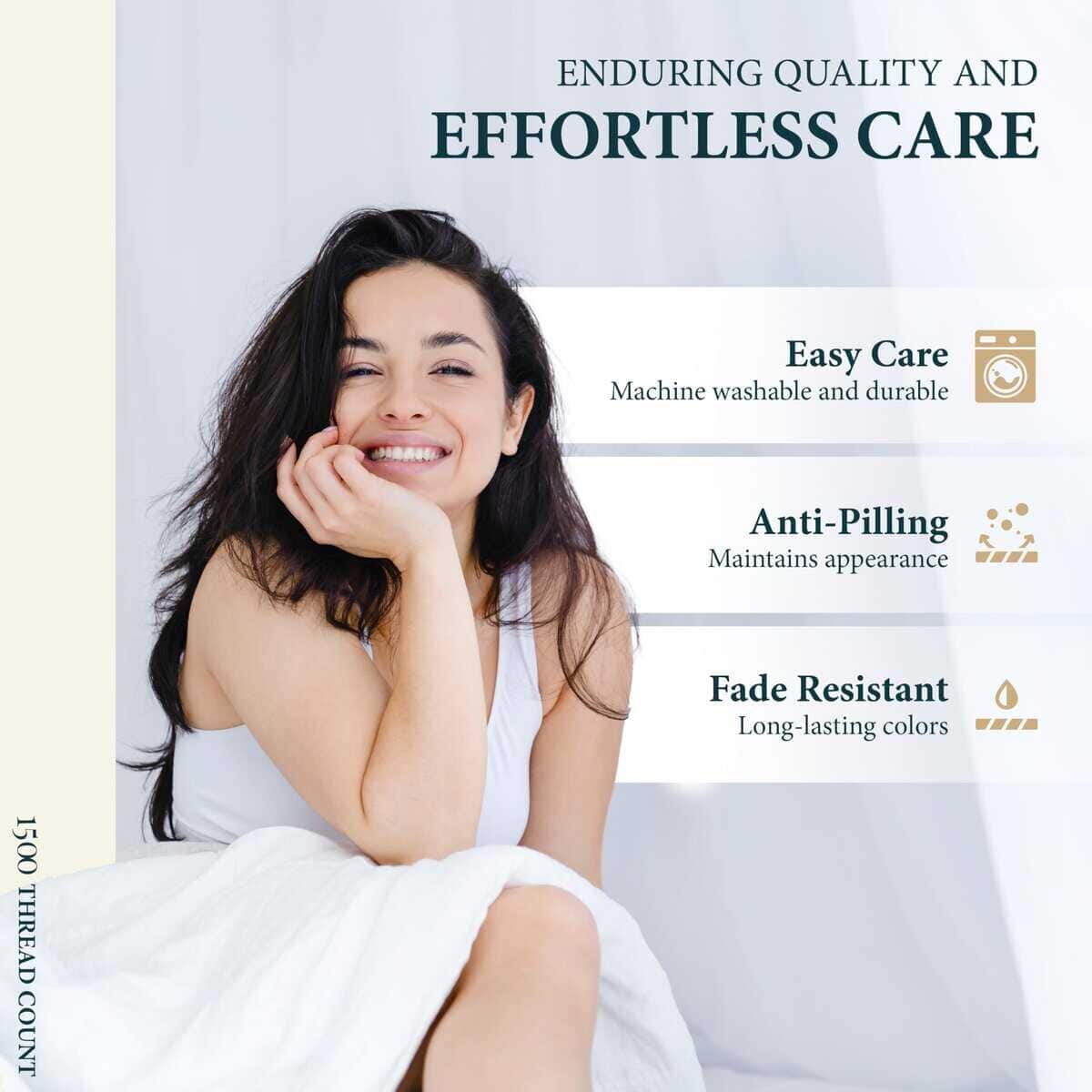 Funda de Almohada de Algodón Egipcio 100% Tamaño King Set - Imagen 7