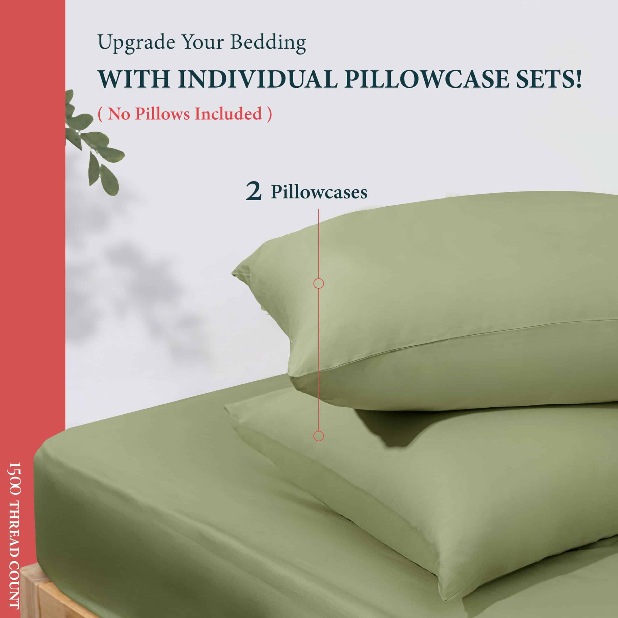 Funda de Almohada de Algodón Egipcio 100% Tamaño King Set - Imagen 4