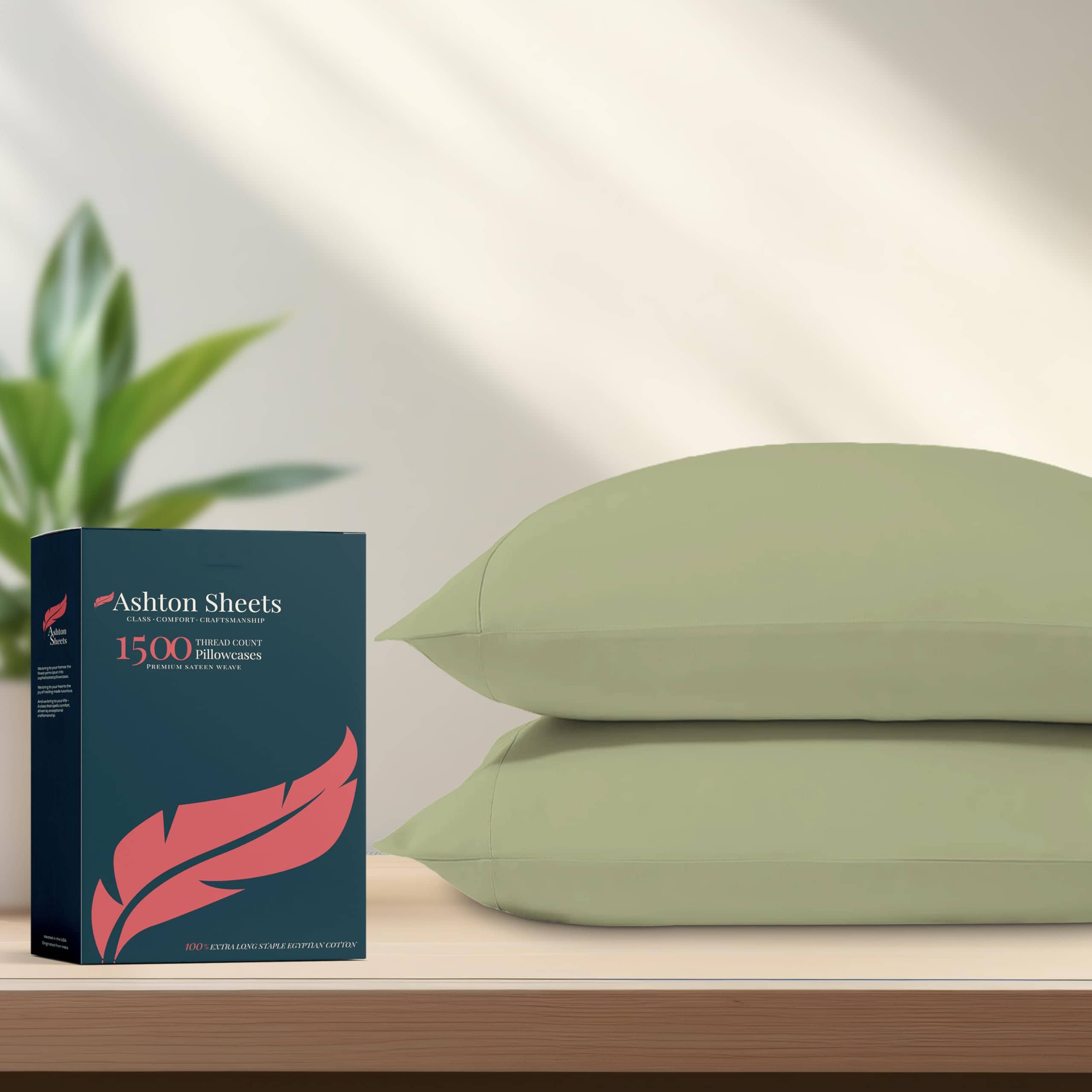 Funda de Almohada de Algodón Egipcio 100% Tamaño King Set