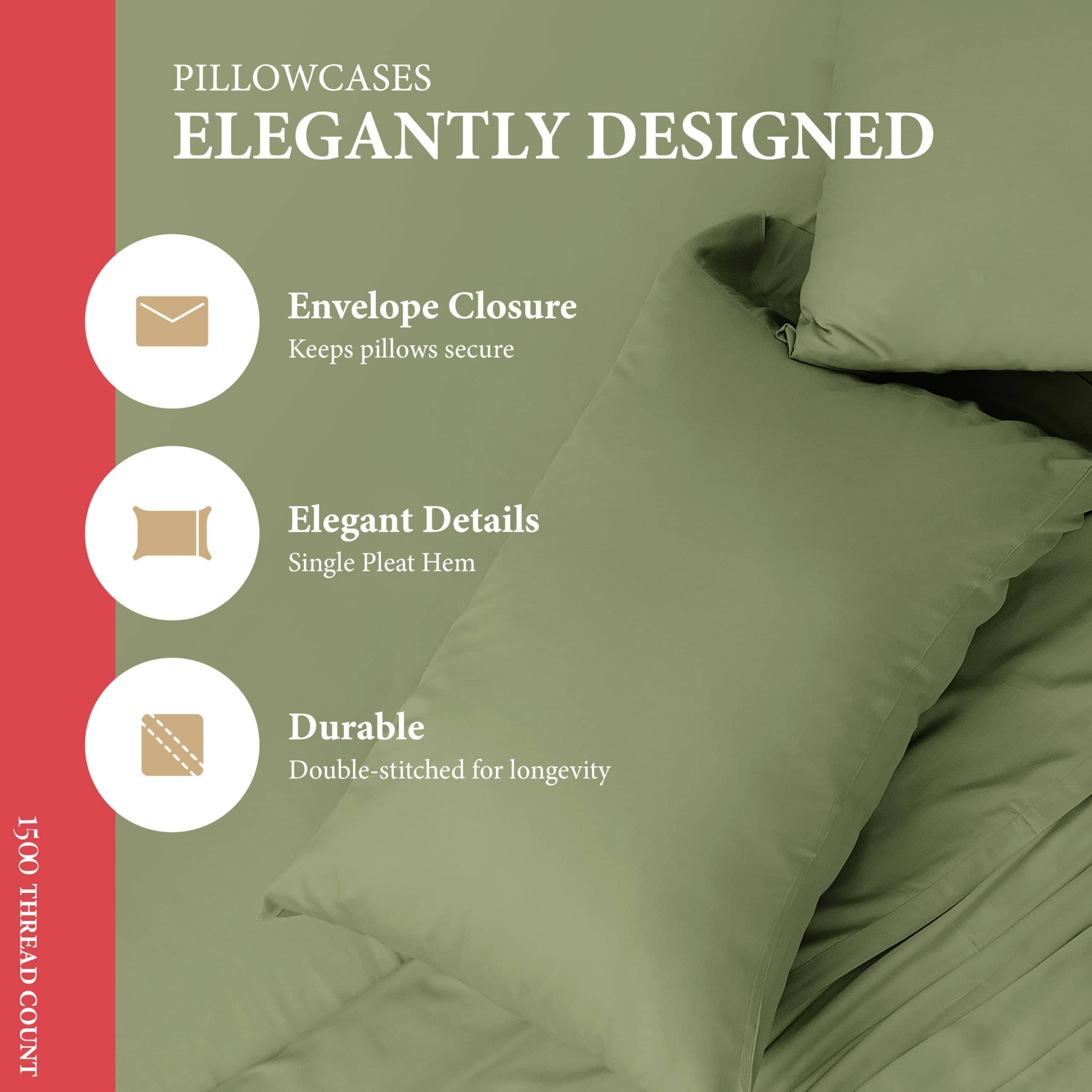 Funda de Almohada de Algodón Egipcio 100% Tamaño King Set - Imagen 5