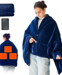 Manta Térmica con Batería Portátil, -Azul Marino