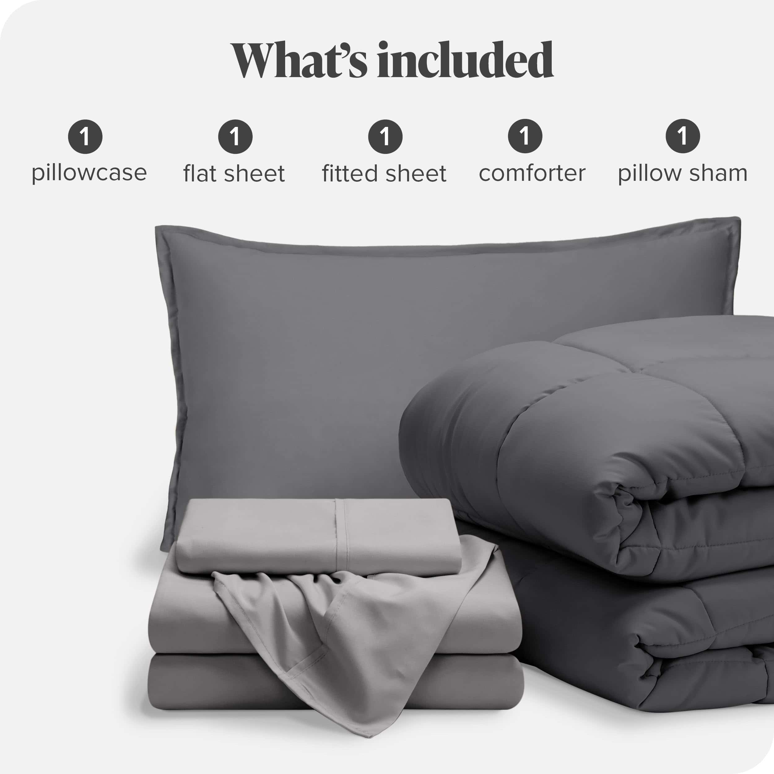 Juego de Cama 5 Piezas Bare Home Bed-in-A-Bag - Twin - - Imagen 8