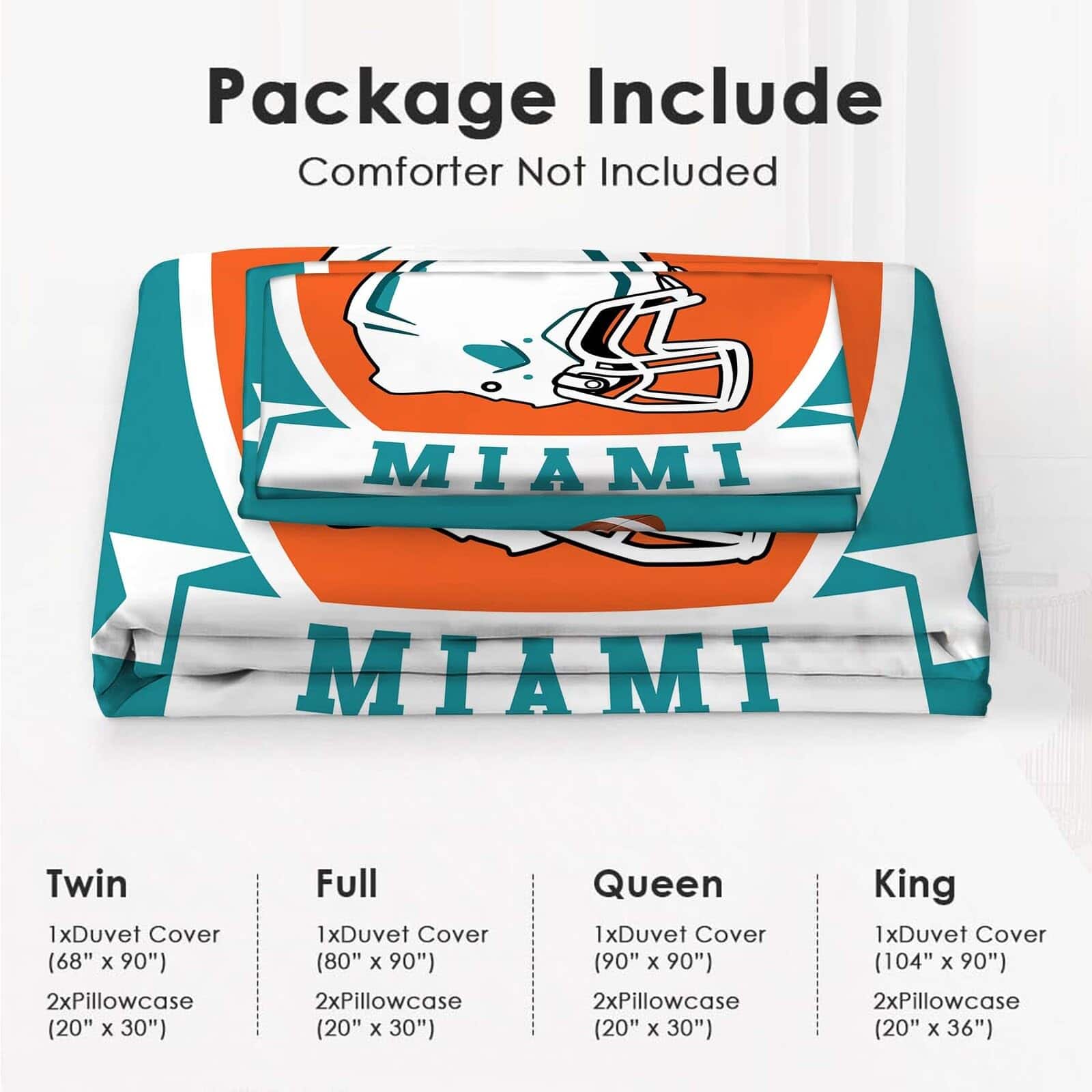 Juego de Ropa de Cama Miami Fútbol Deportes Decoración para - Imagen 5