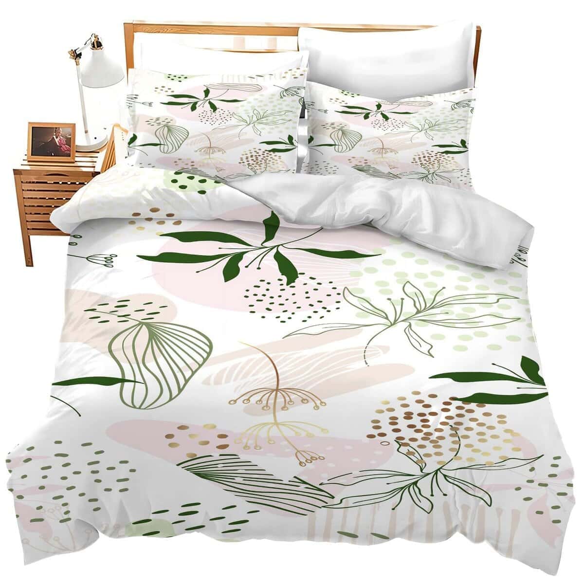 Juego de Ropa de Cama Twin Boho Leaves Juego de Confort 3