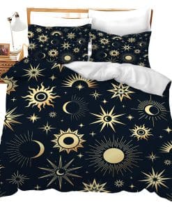 Juego de Ropa de Cama Gemela Sol y Luna Decoración para el