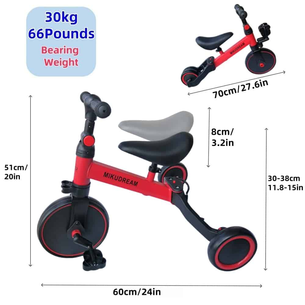 Bicicleta para niños de 1 a 5 años de edad, 6 en 1, Andador - Imagen 6