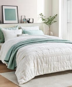 Maravilloso Juego de Edredón Blanco King, Edredón Ligero de