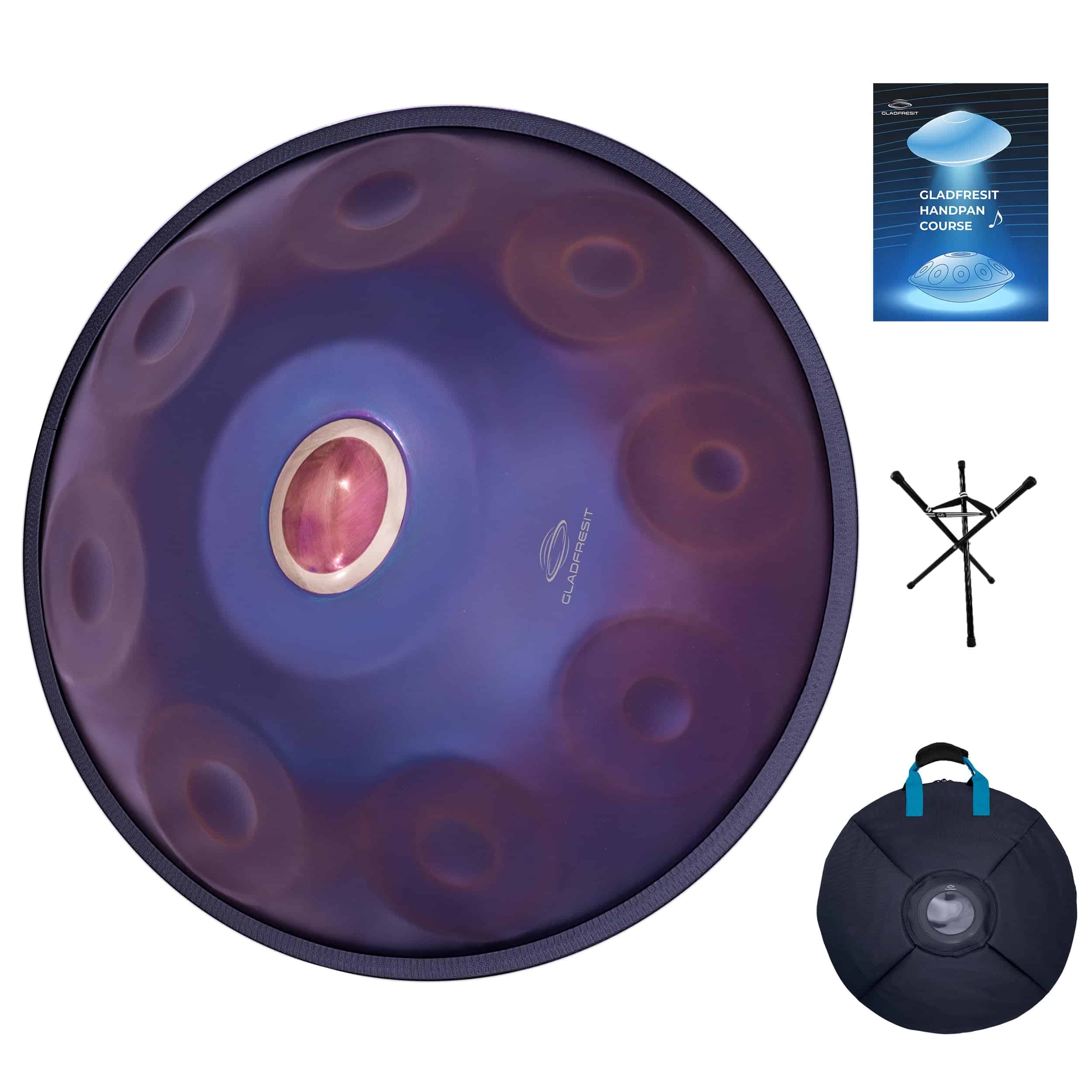 GLADFRESIT Master Series handpan, 20 pulgadas, Púrpura, - Imagen 3