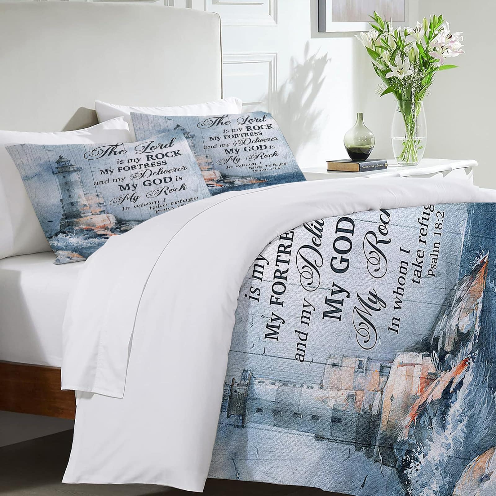 Set de Ropa de Cama Cristiana Faro Náutico Funda de Edredón - Imagen 5