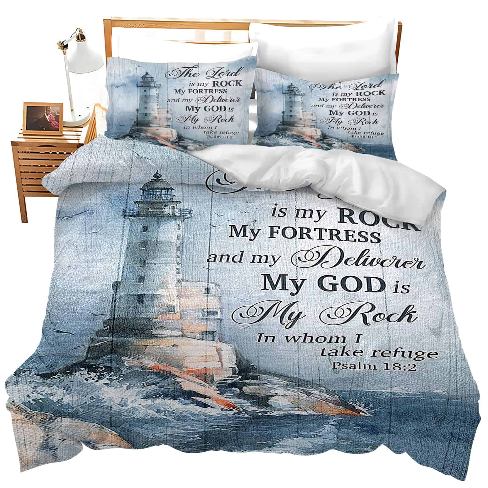 Set de Ropa de Cama Cristiana Faro Náutico Funda de Edredón