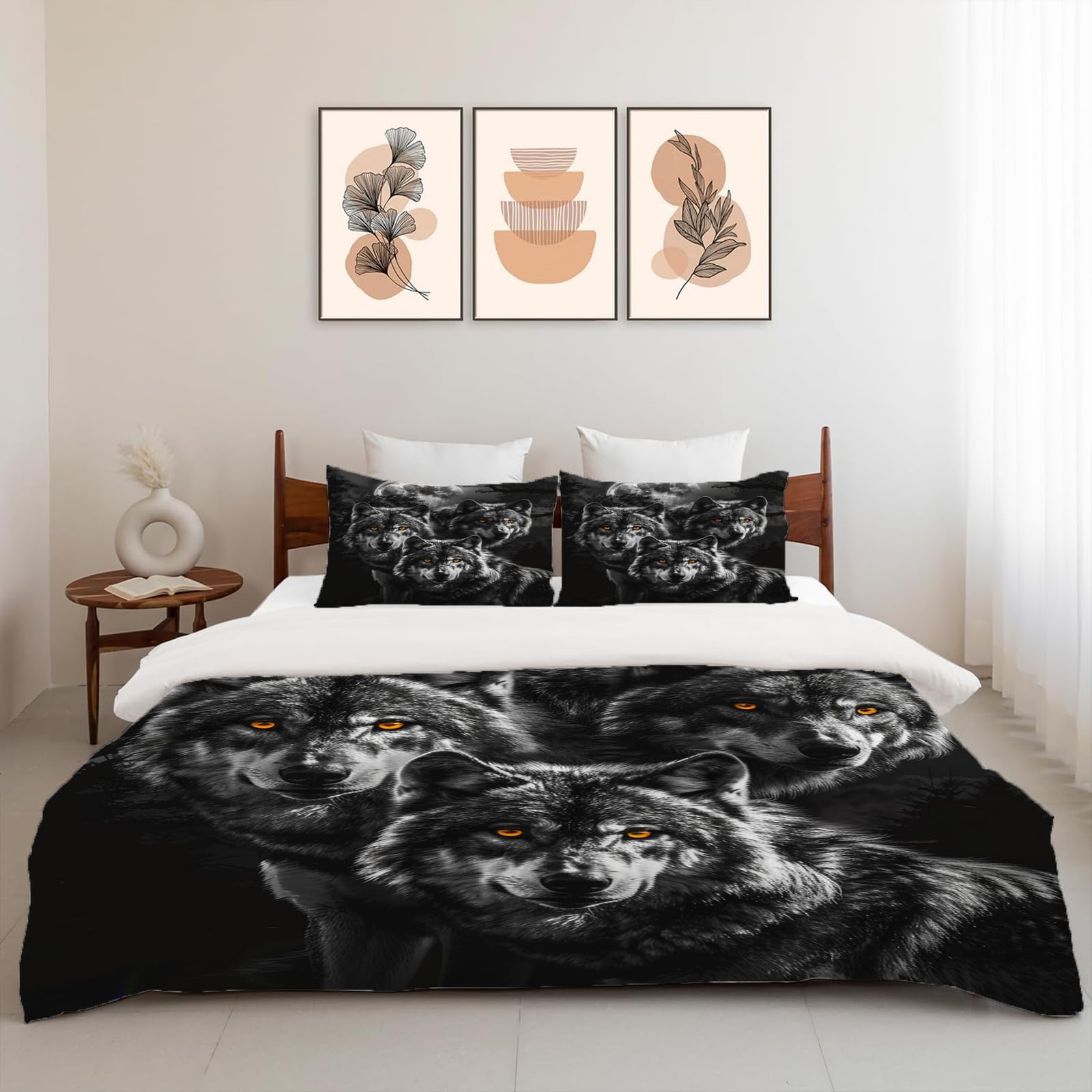 Set de Ropa de Cama de Lobo Juego de Funda de Edredón de - Imagen 6