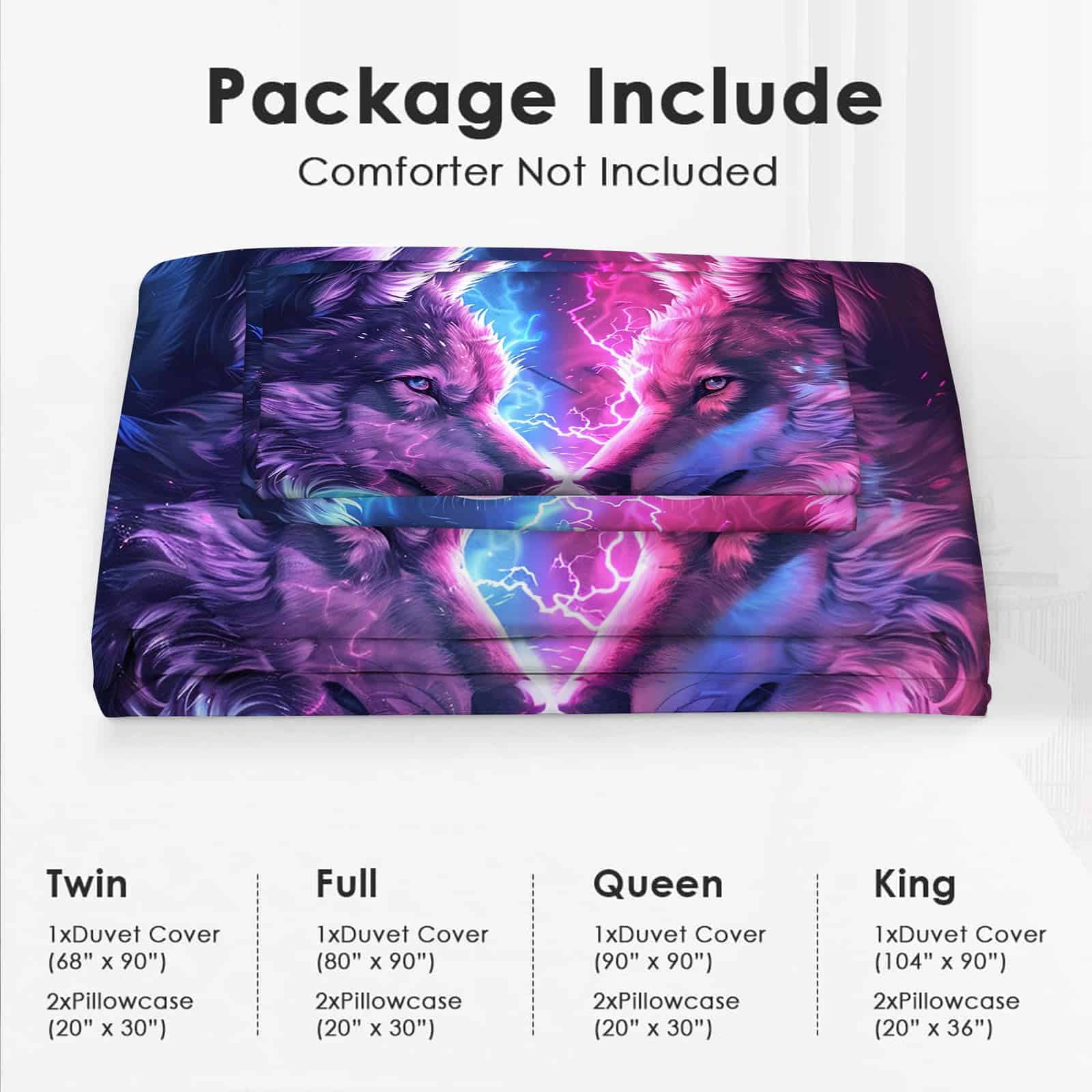 jerkboo Juego de Ropa de Cama de Fantasía de Lobo Funda de - Imagen 7