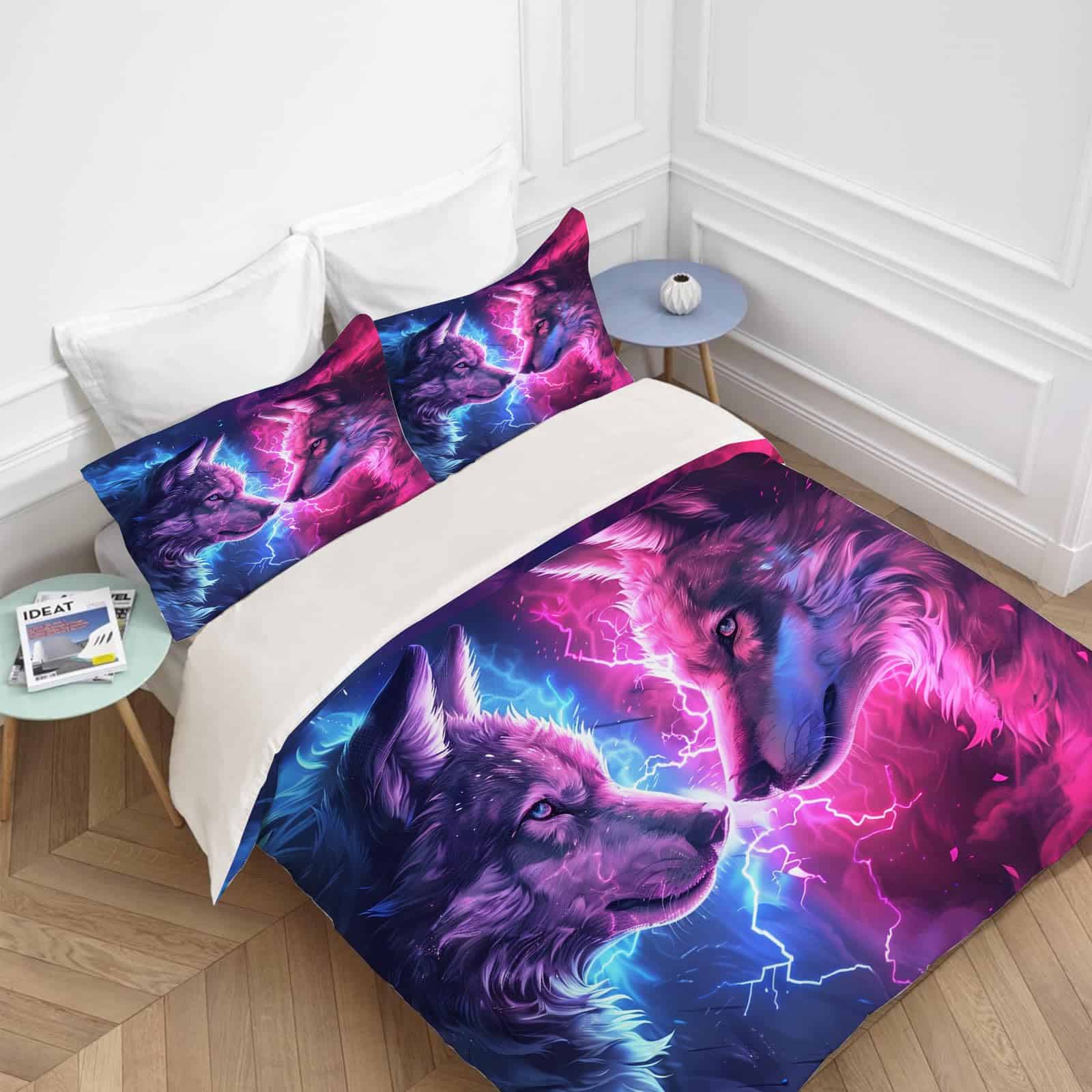 jerkboo Juego de Ropa de Cama de Fantasía de Lobo Funda de - Imagen 3