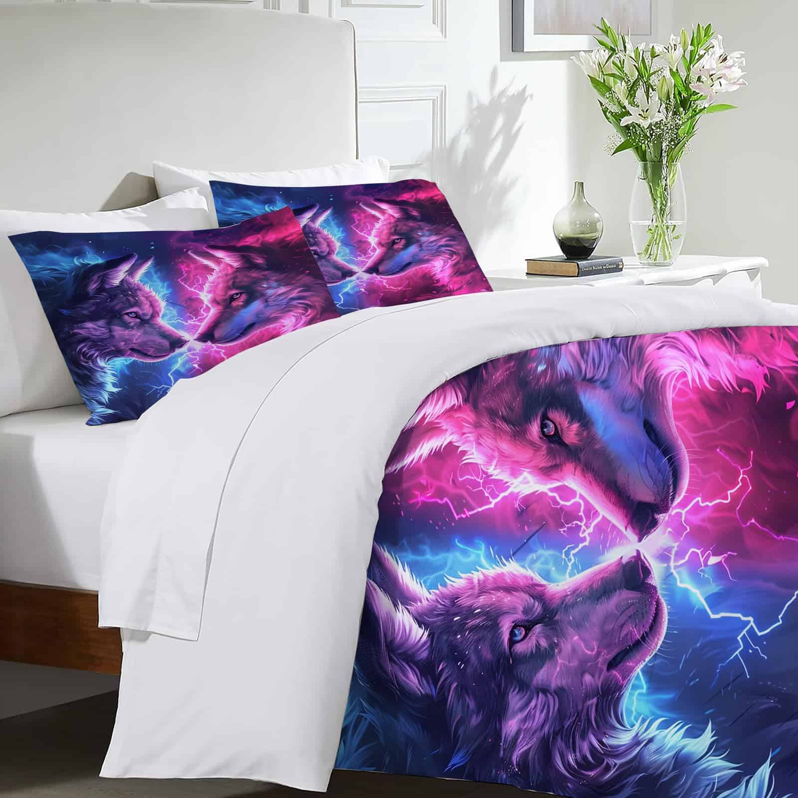 jerkboo Juego de Ropa de Cama de Fantasía de Lobo Funda de - Imagen 5
