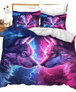 jerkboo Juego de Ropa de Cama de Fantasía de Lobo Funda de