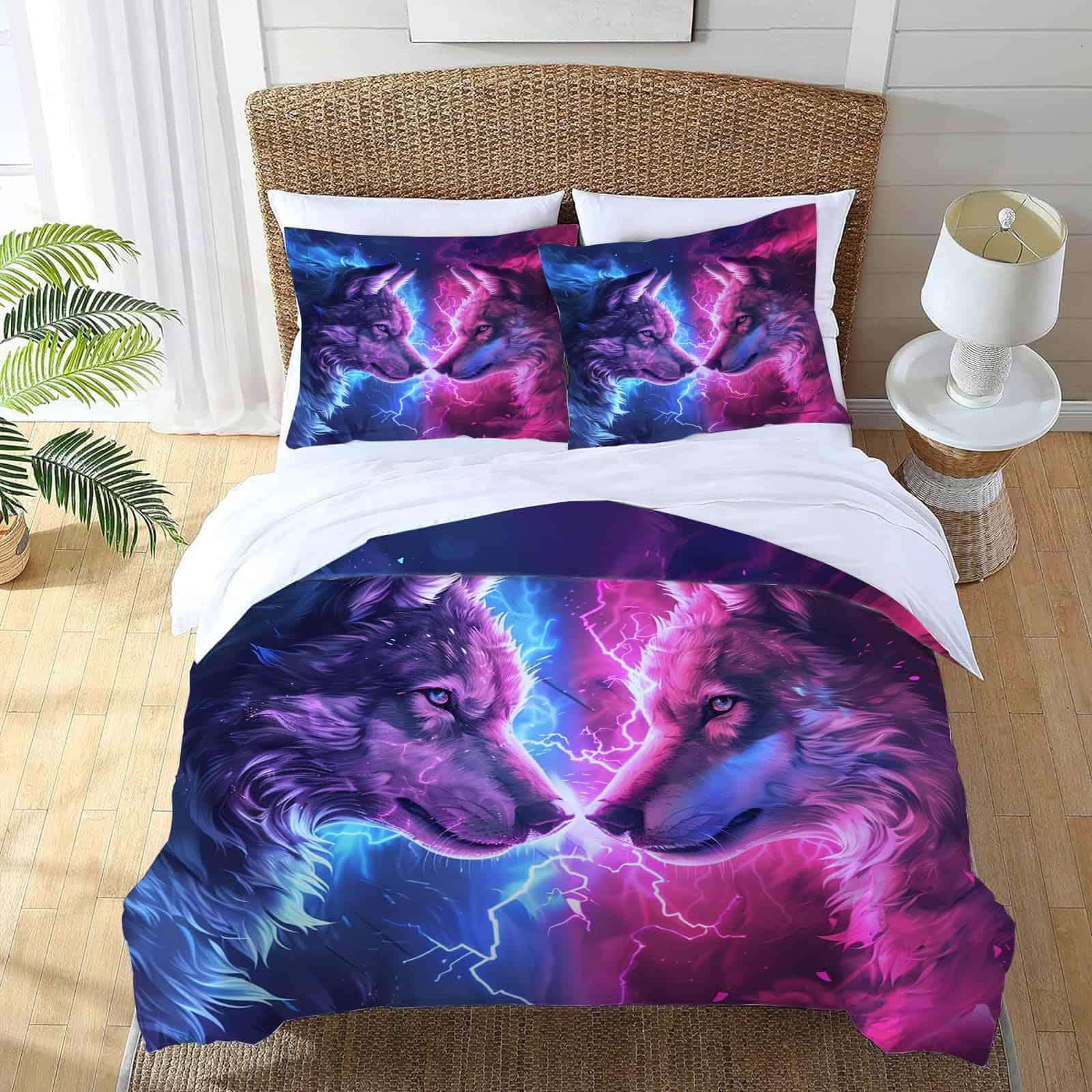 jerkboo Juego de Ropa de Cama de Fantasía de Lobo Funda de - Imagen 4
