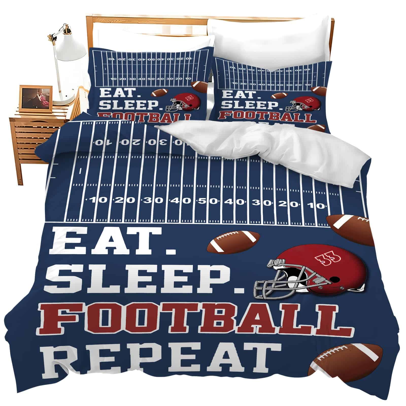 Set de Ropa de Cama de Fútbol Funda de Edredón Tamaño Twin