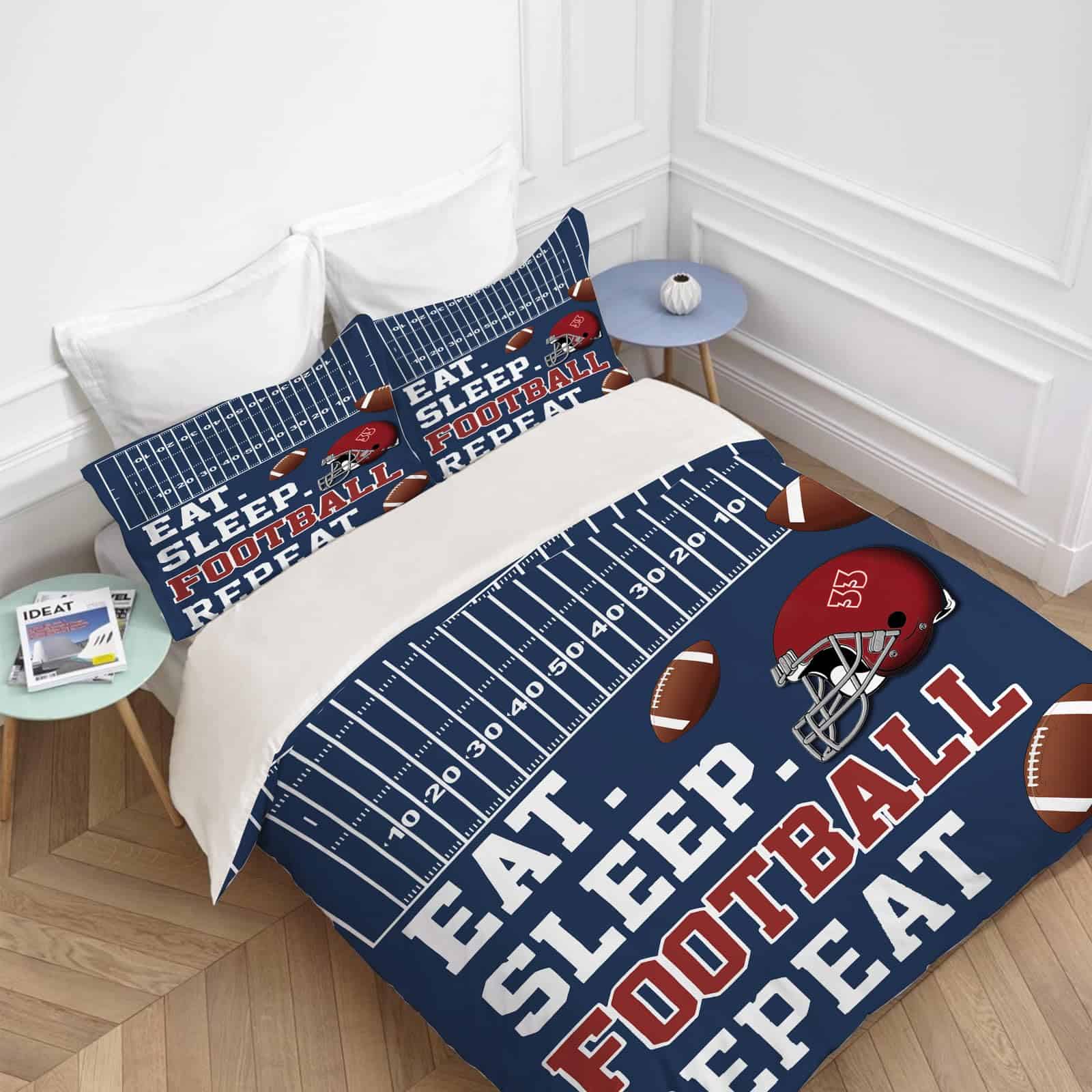 Set de Ropa de Cama de Fútbol Funda de Edredón Tamaño Twin - Imagen 3