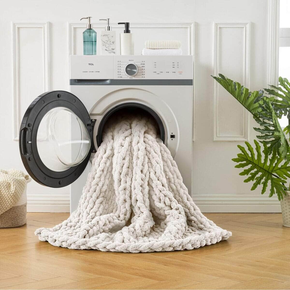 Manta de Punto Grueso Ultra Suave -50*70" Manta de Chenilla - Imagen 8