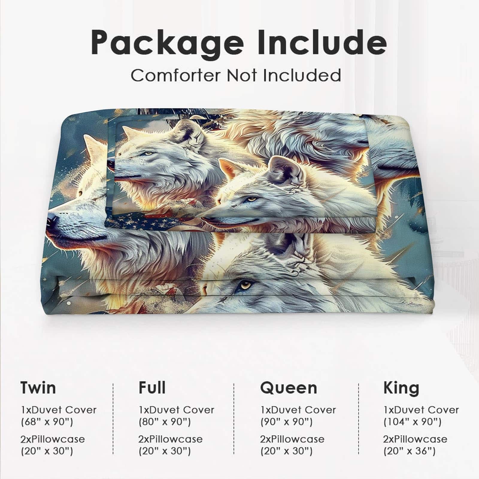 Set de Ropa de Cama American Wolf Wolf Duvet Cover Twin - Imagen 7