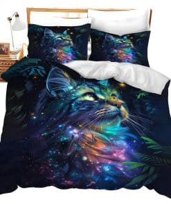 Set de Ropa de Cama jerboo Fantasy Cat. Funda de Edredón de