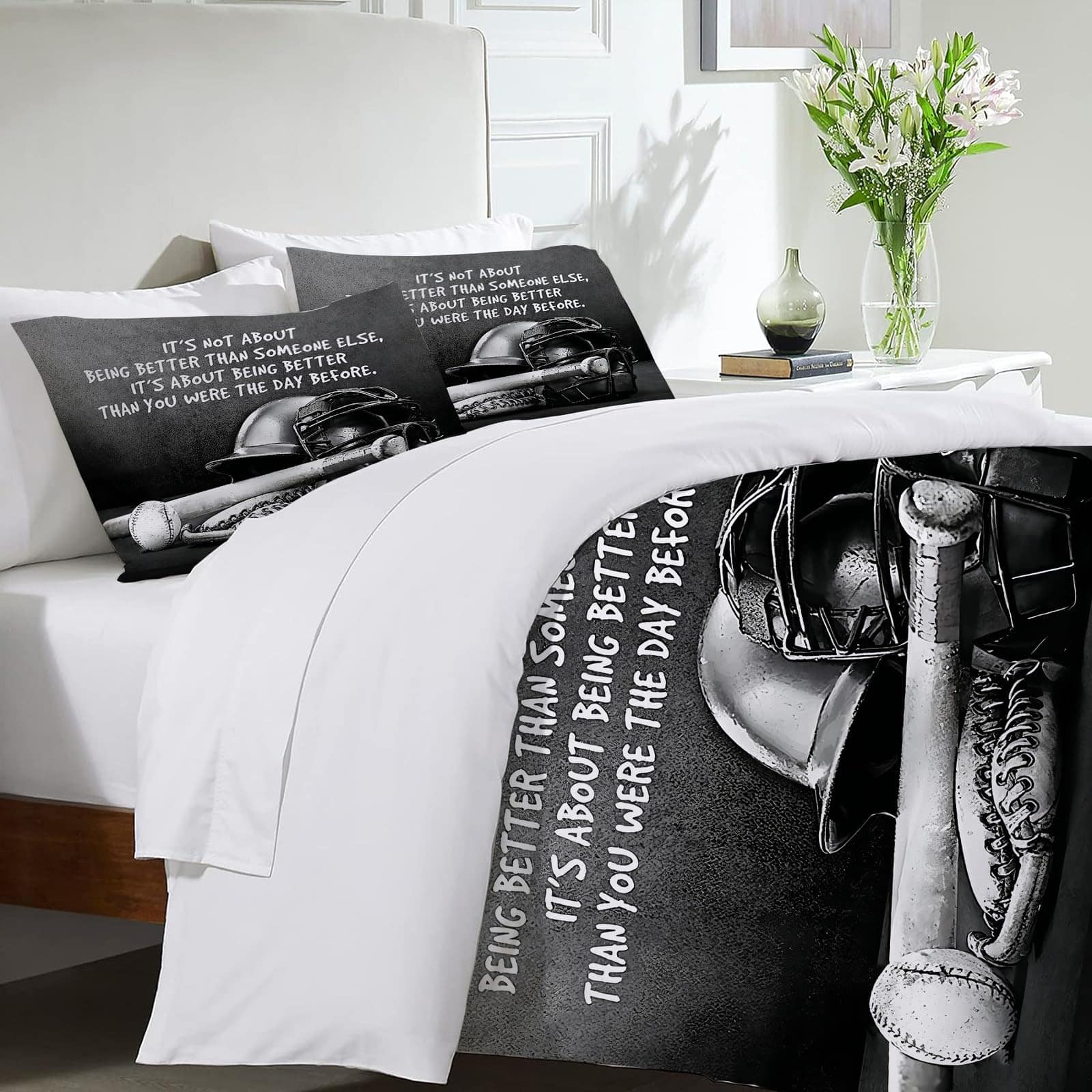 juego de cama de béisbol, funda nórdica de béisbol para - Imagen 5