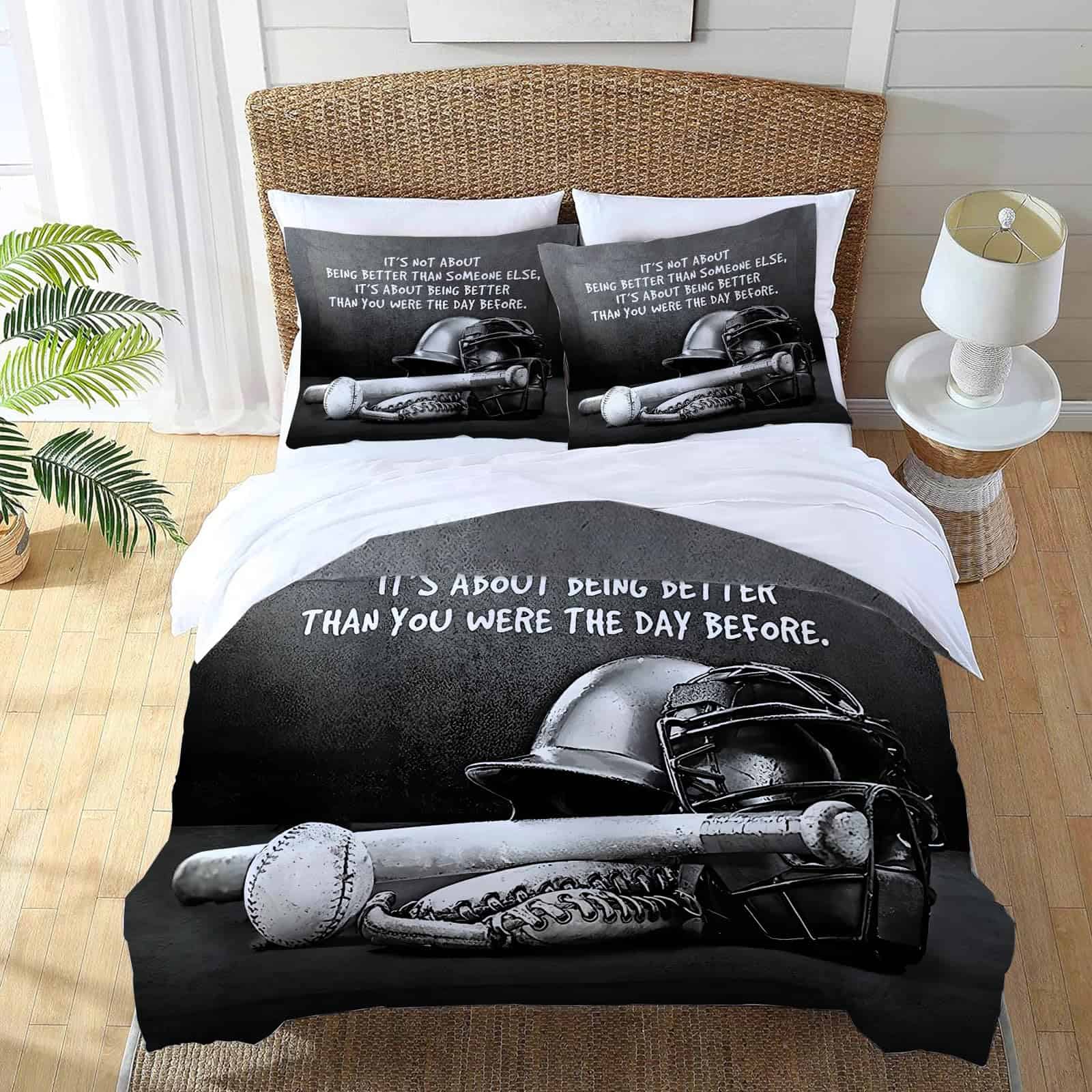 juego de cama de béisbol, funda nórdica de béisbol para - Imagen 4