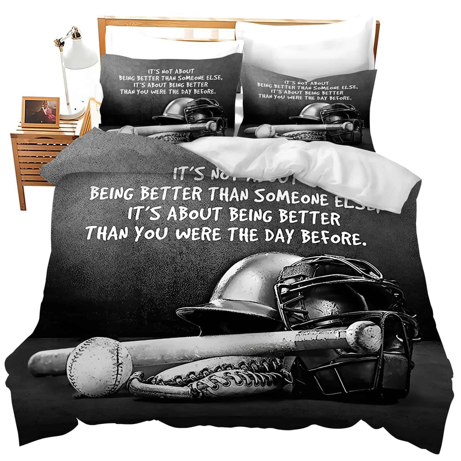 juego de cama de béisbol, funda nórdica de béisbol para