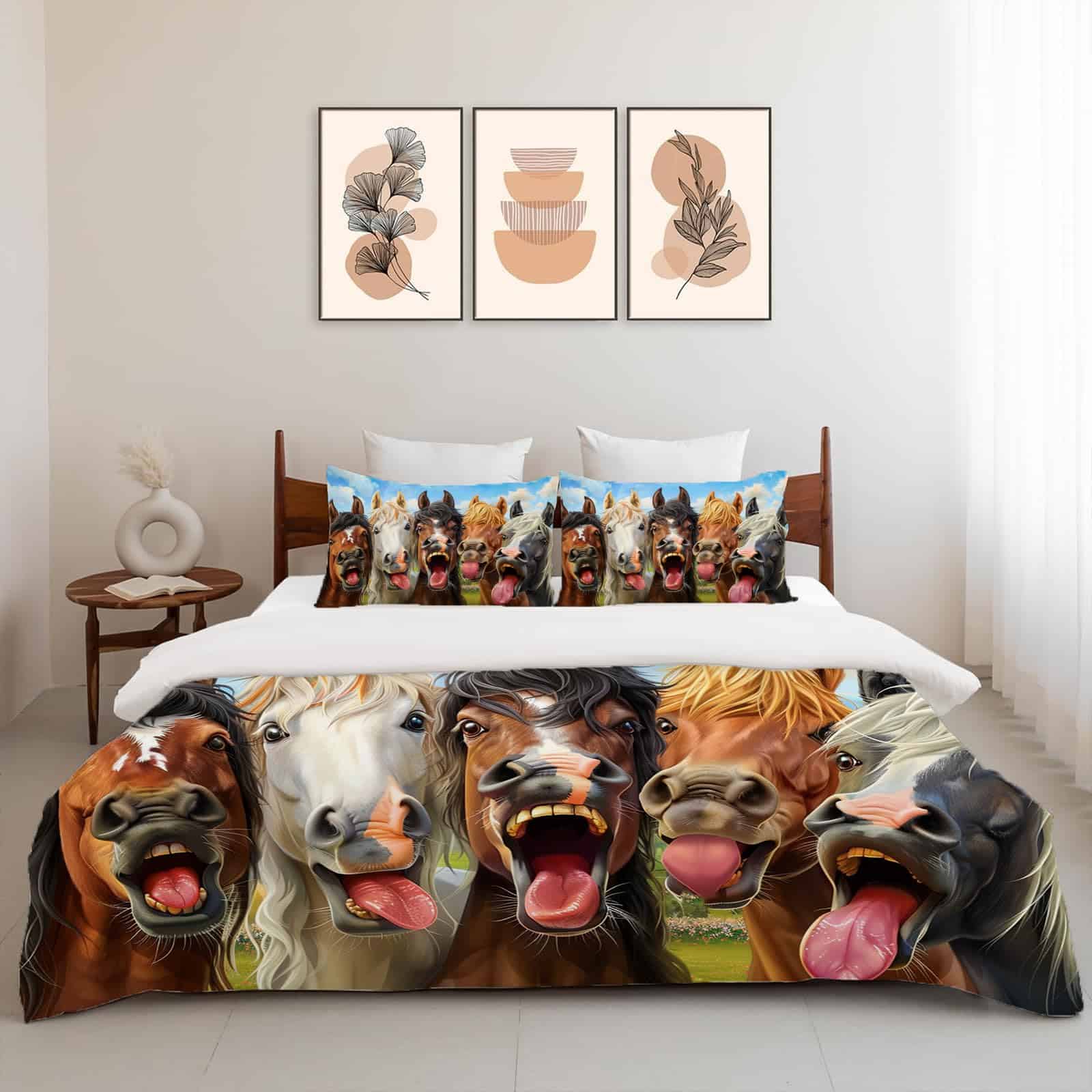 juego de cama divertido de caballos Horse Duvet Cover Twin - Imagen 6
