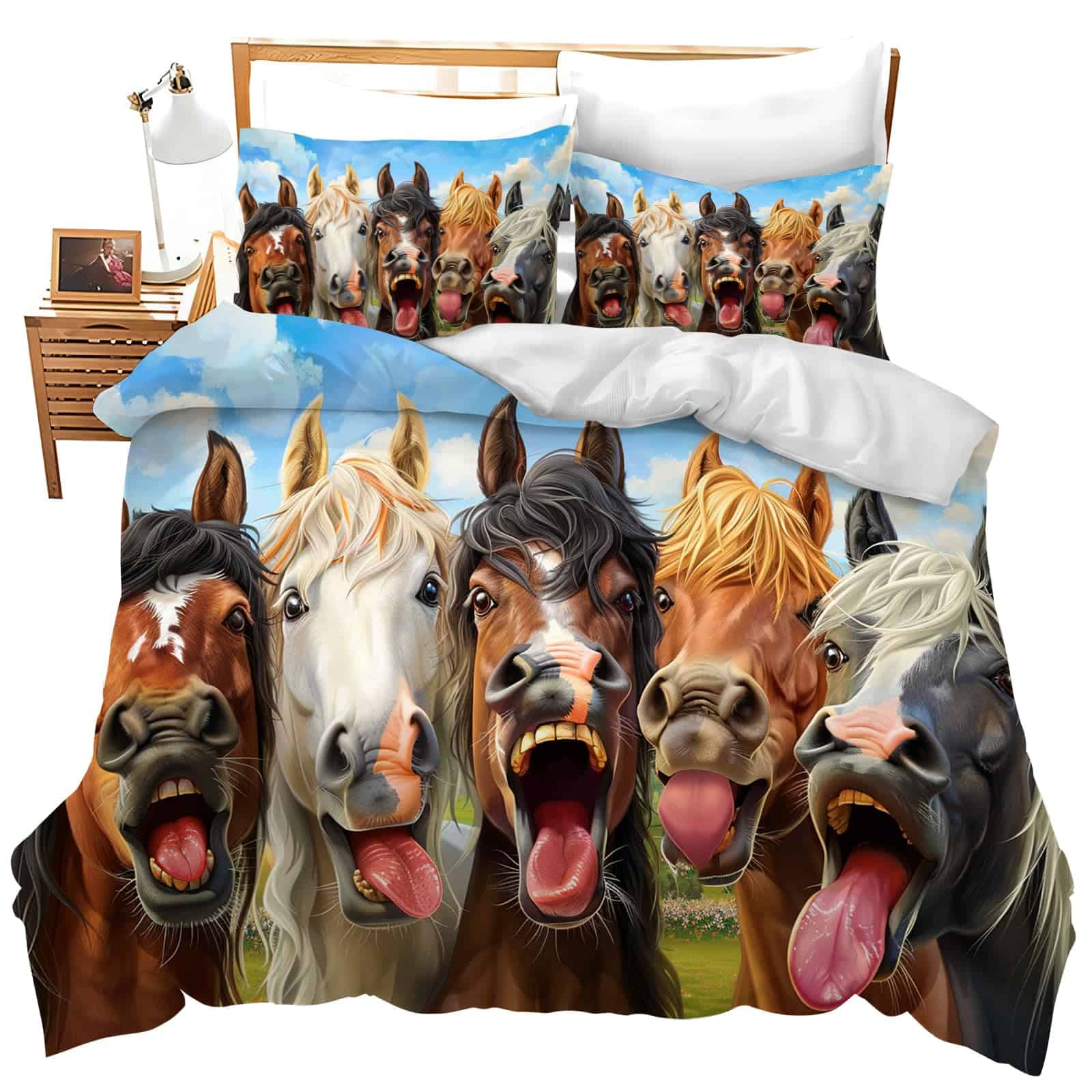 juego de cama divertido de caballos Horse Duvet Cover Twin