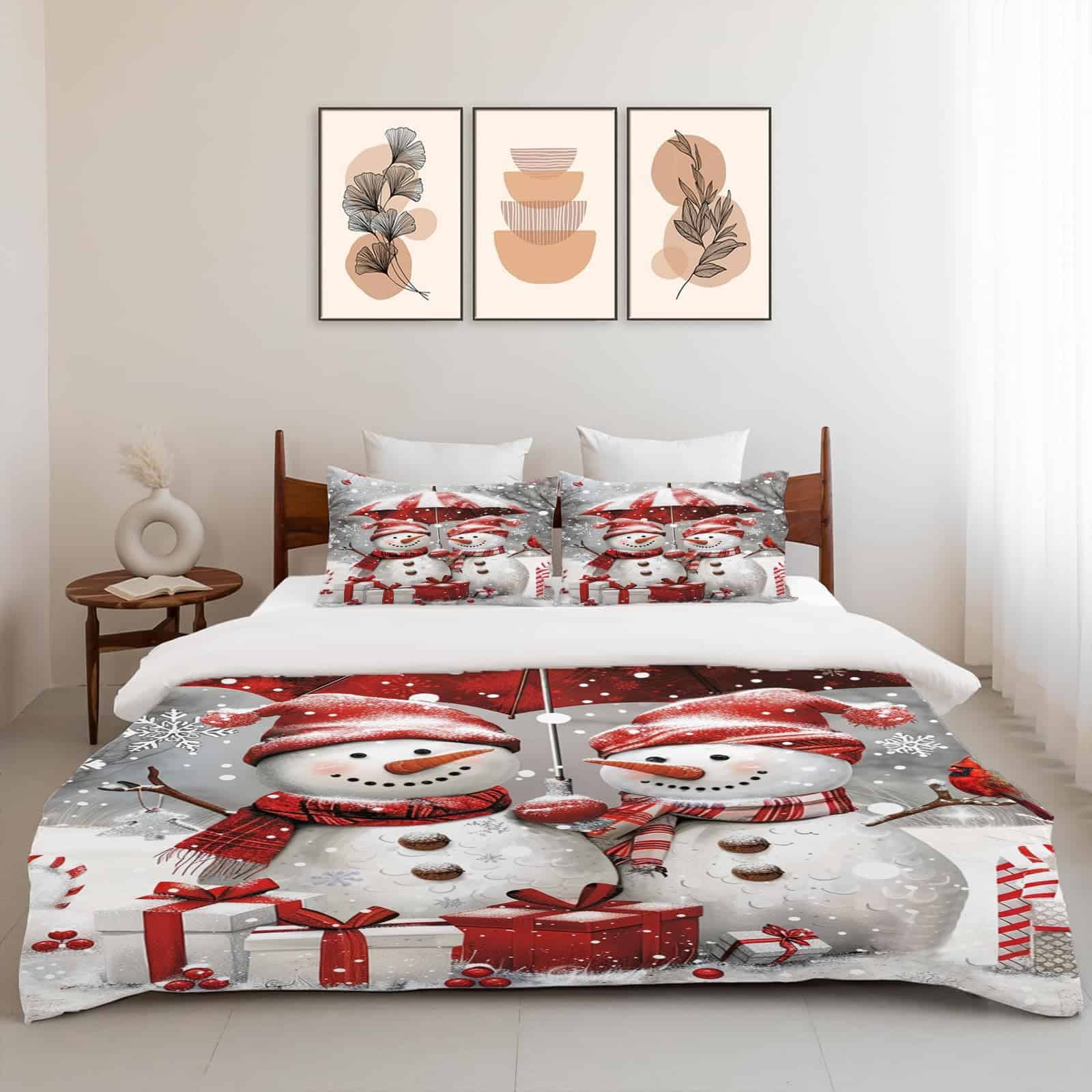Set de Ropa de Cama de Muñeco de Nieve Funda de Edredón - Imagen 6