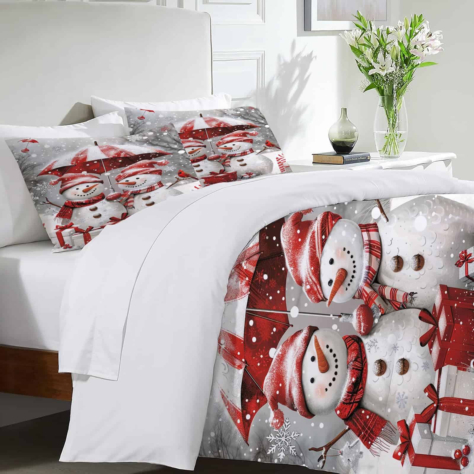 Set de Ropa de Cama de Muñeco de Nieve Funda de Edredón - Imagen 5