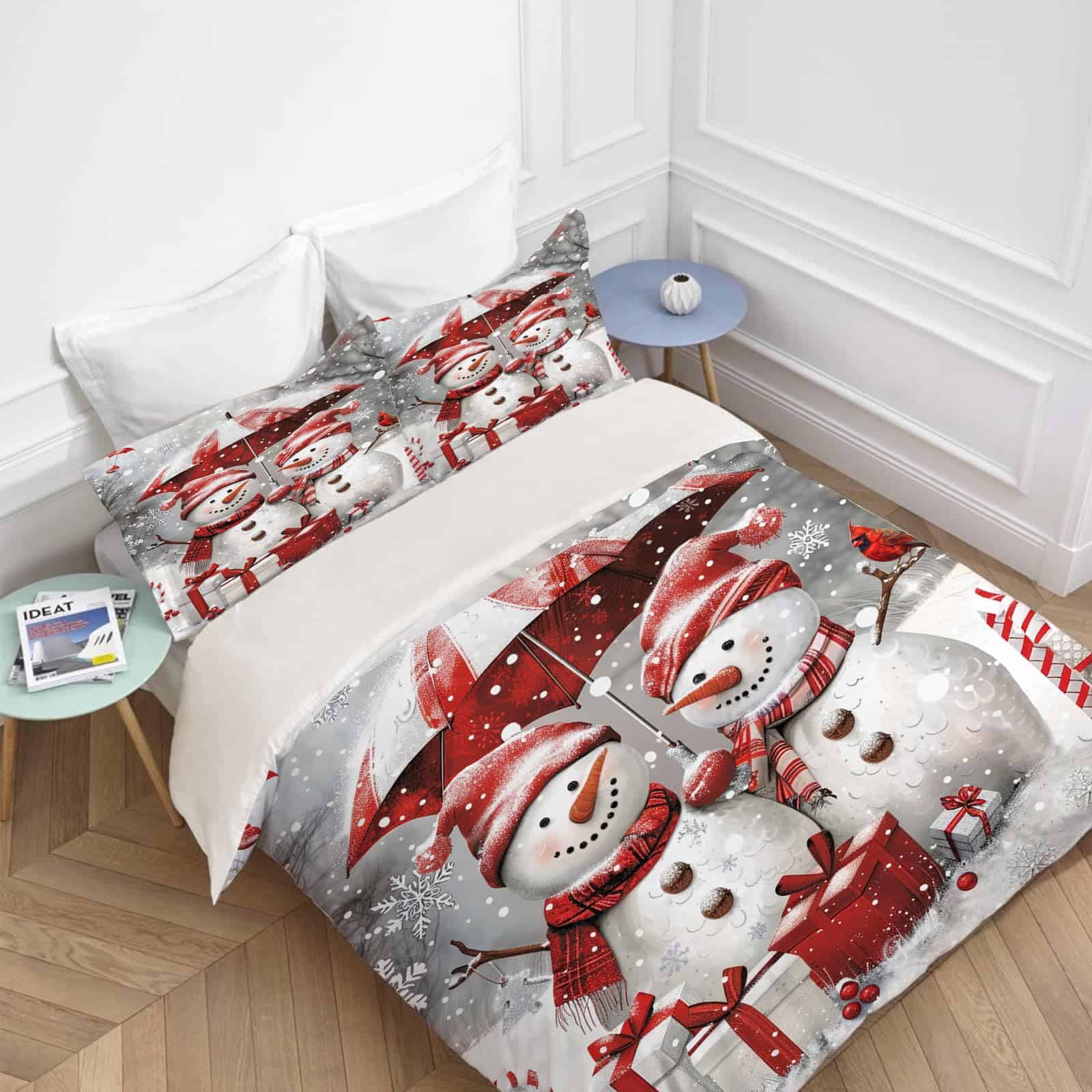 Set de Ropa de Cama de Muñeco de Nieve Funda de Edredón - Imagen 3