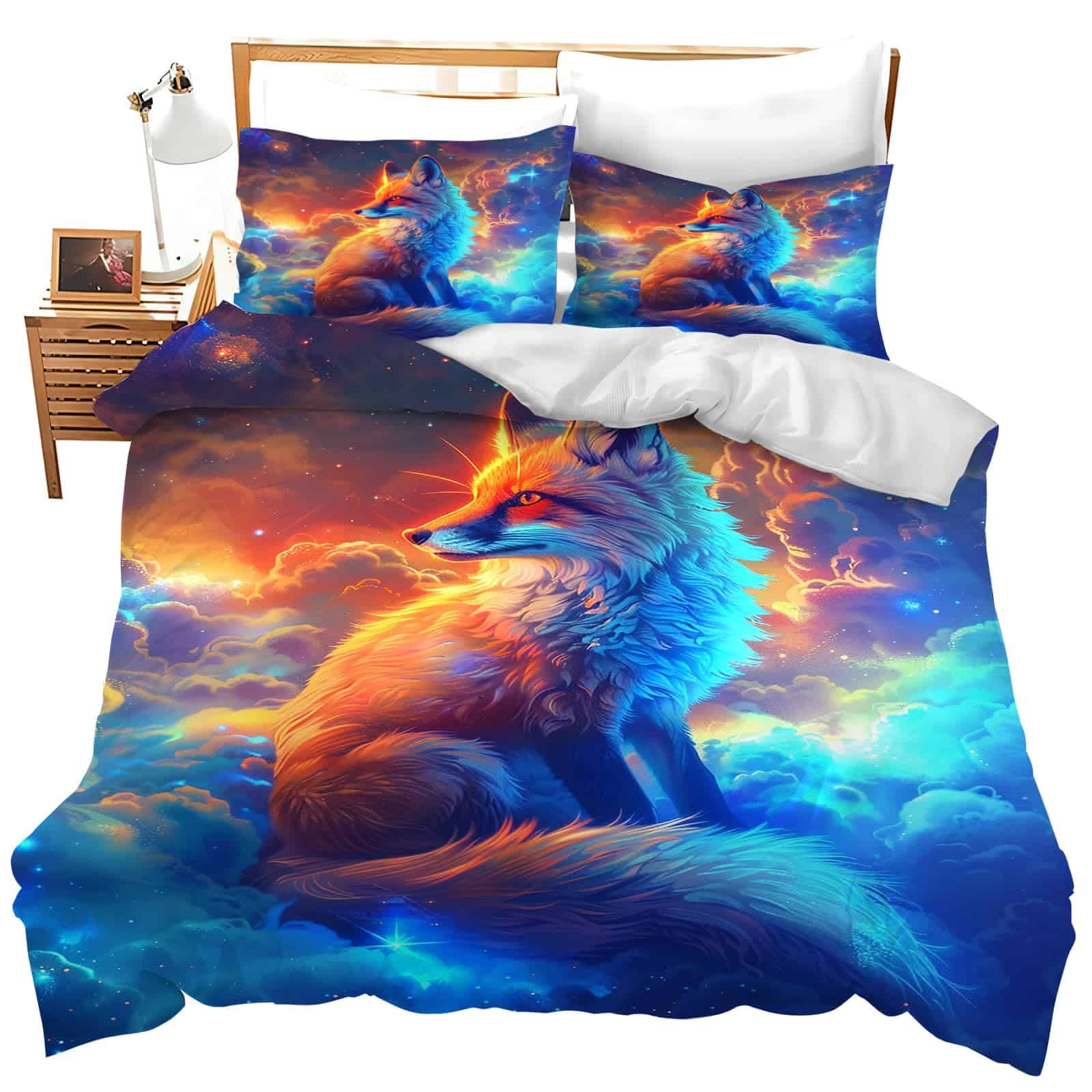 juego de ropa de cama Fantasy Fox Fox Cubierta de Edredón